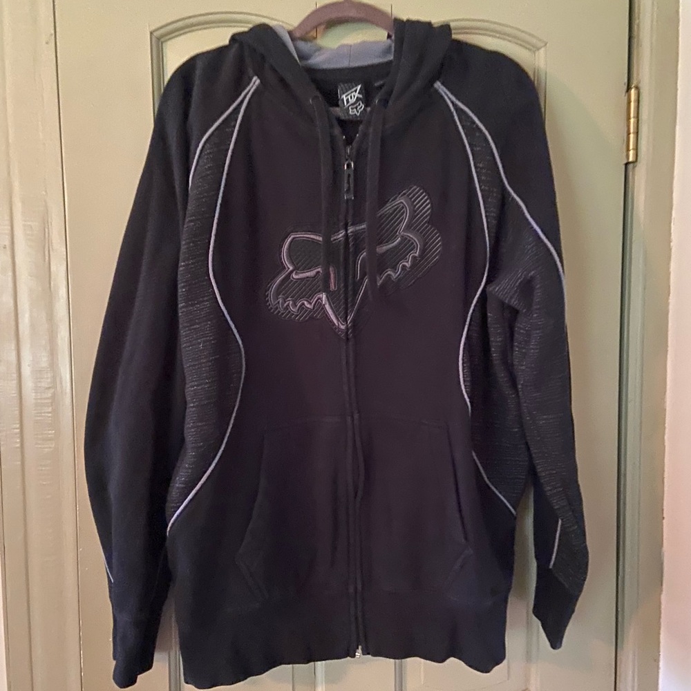 Men's Fox Black Zipper Sweatshirt